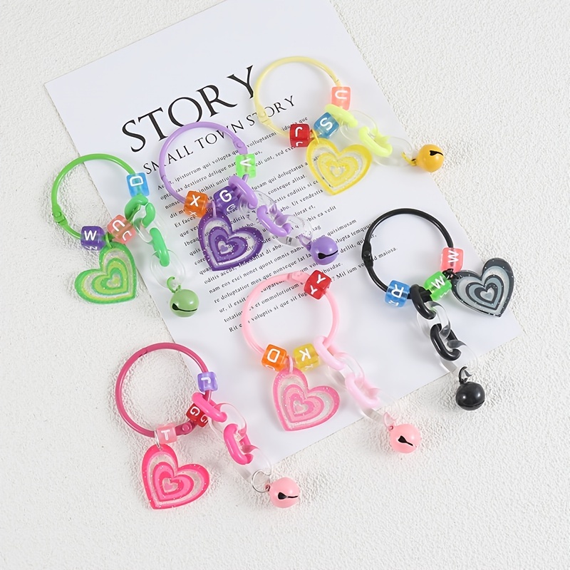 1pc Women's Pink Bow Beaded Heart Pendant Keychain For Girls Cute Korean  Fashion Style Car Keychain Bag Charm Pendant Accessories Friend Birthday  Gift