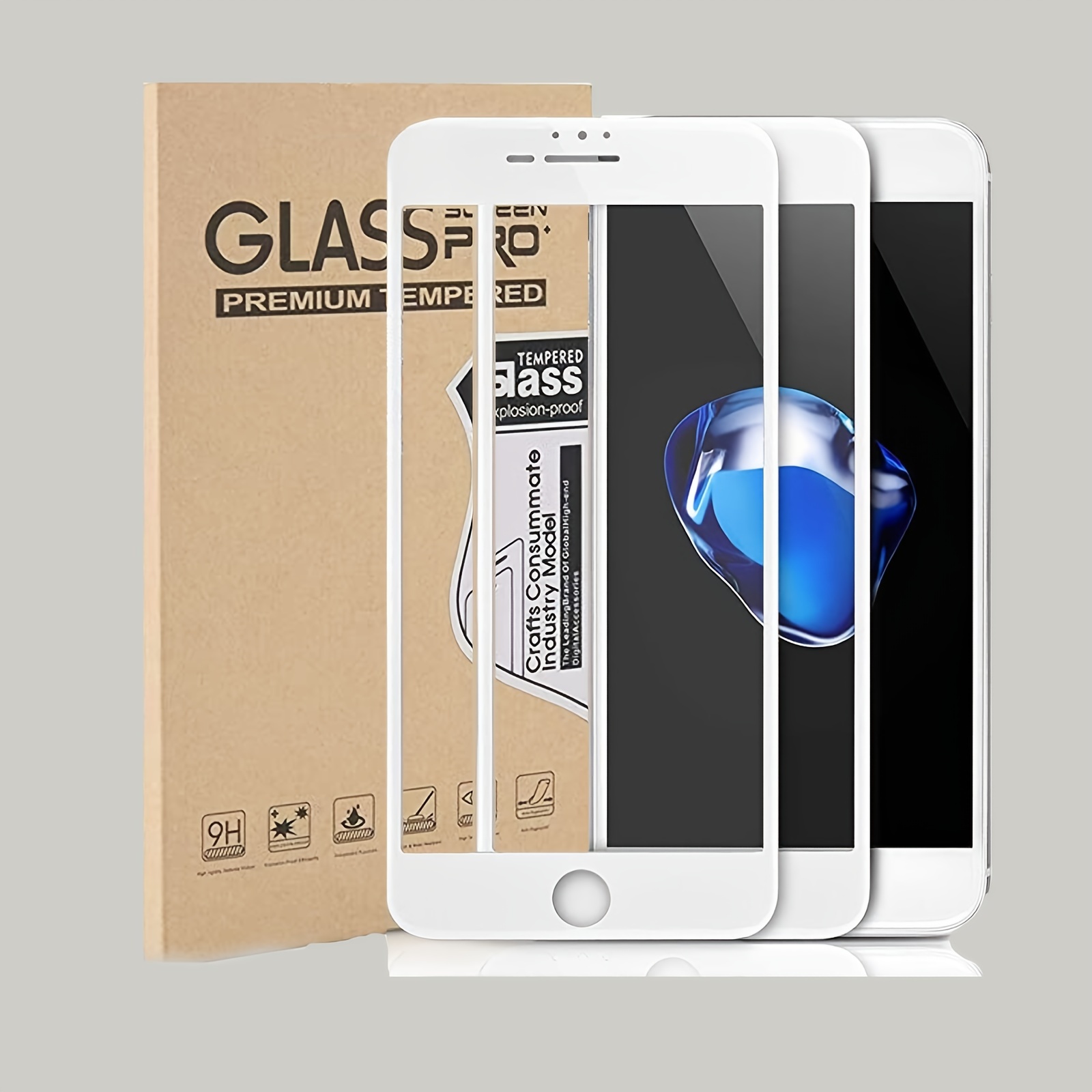 Protector pantalla cristal templado 3D Borde de Silicona iPhone 7 Plus