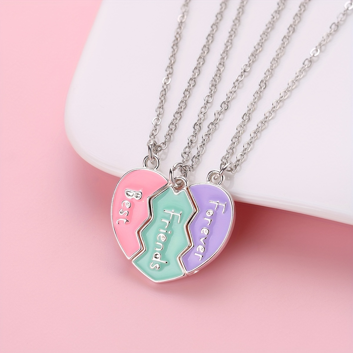 3pcs/set Bff Zinc Alloy Colorful Oil Drip Magnetic Attraction Cute