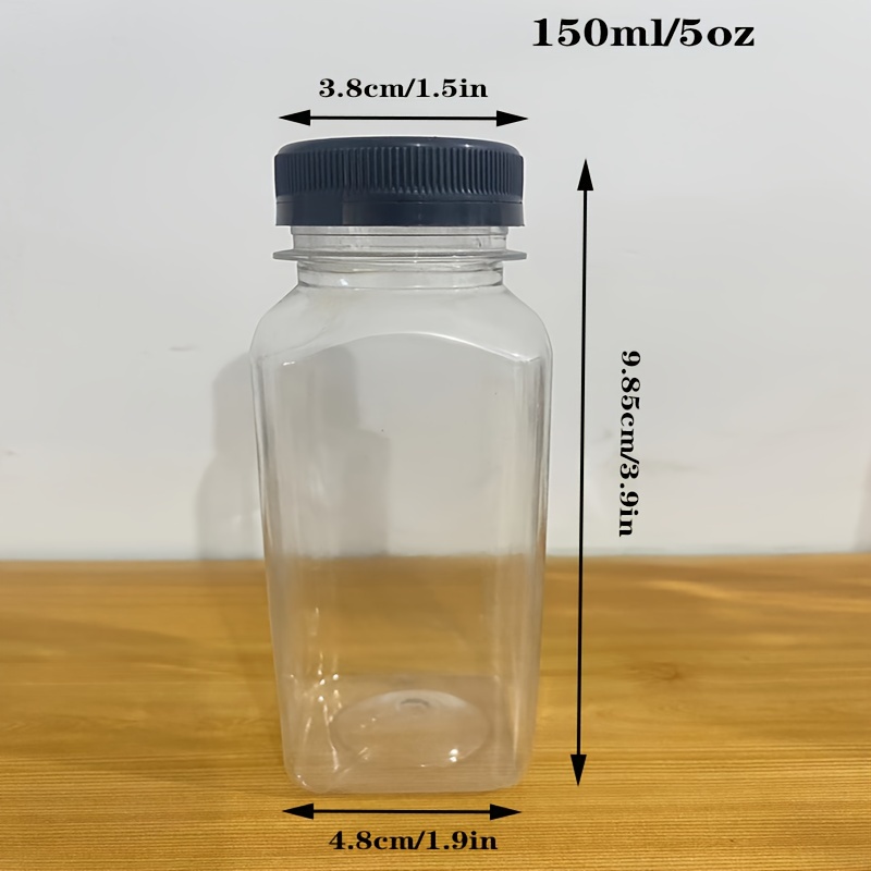 5pcs Plastic Juice Bottles, Clear Drink Containers For Homemade
