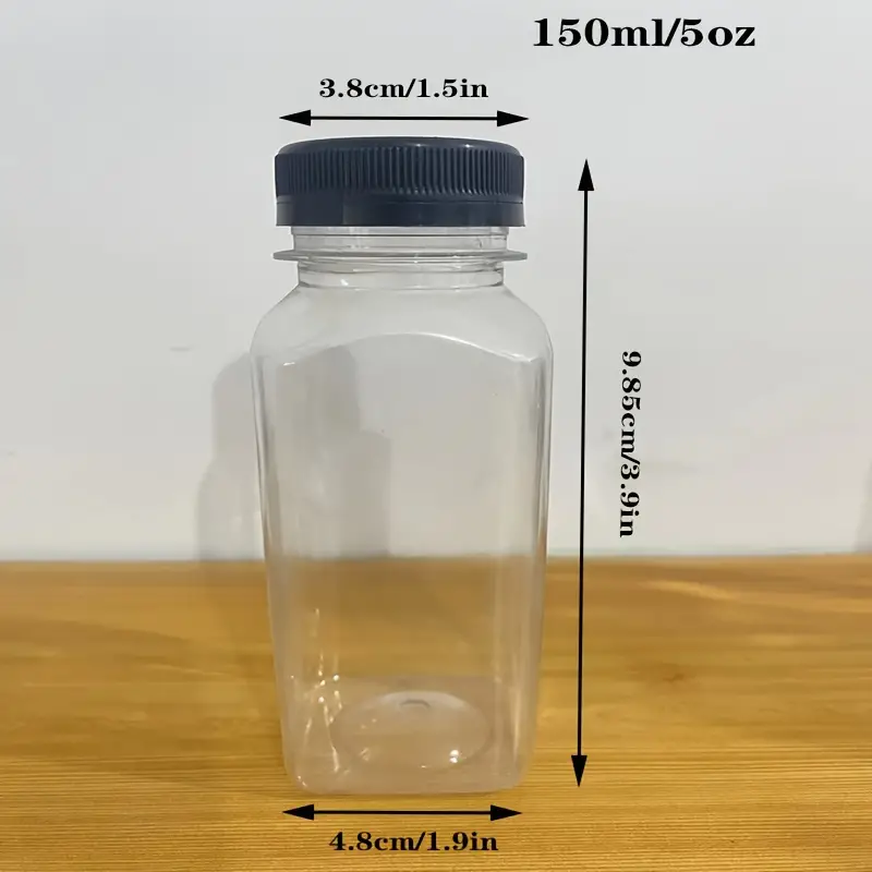 Clear Pet Plastic Juice Bottles With Lids Plastic Smoothie - Temu