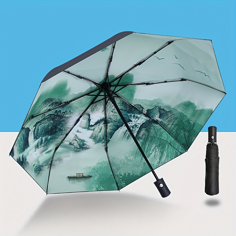 Parapluie anti vent pliant femme homme automatique imprimé