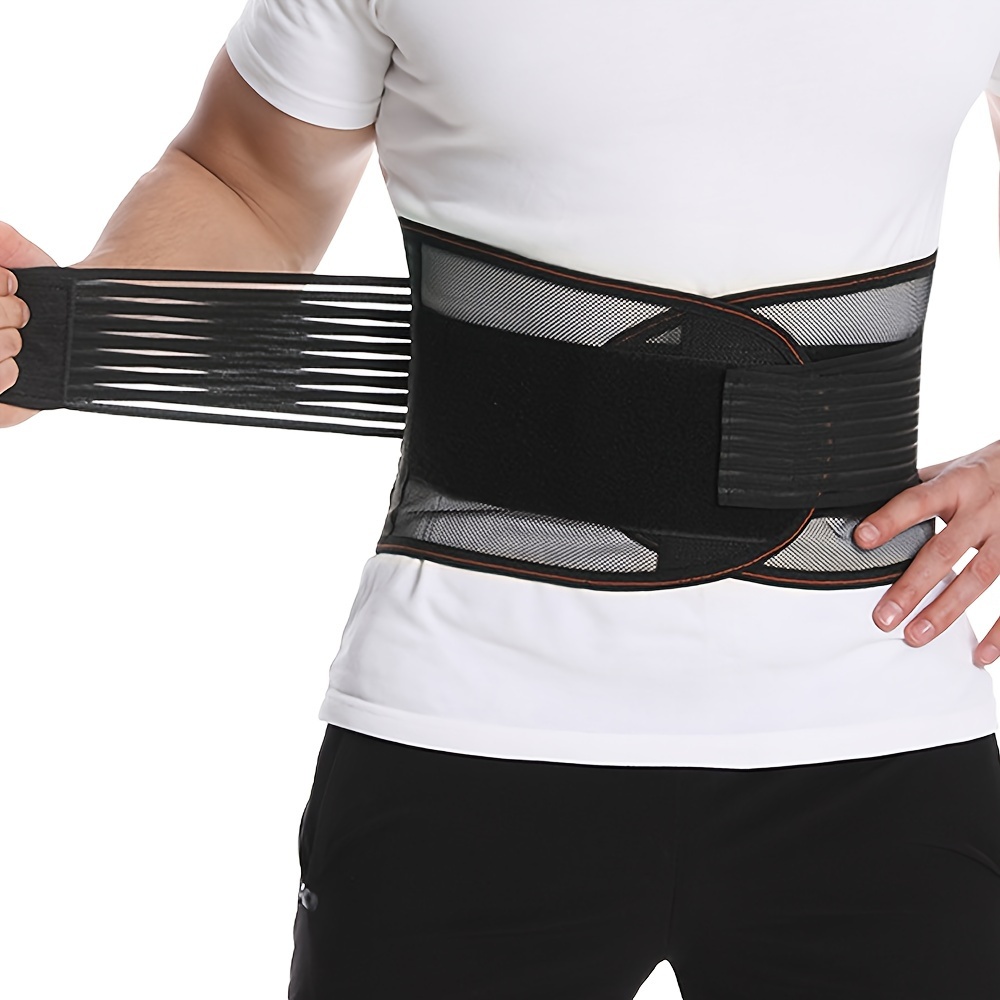 Cinturón de apoyo lumbar mejorado para aliviar el dolor de espalda baja,  cinturón de entrenamiento de cintura flexible ajustable, faja deportiva  para