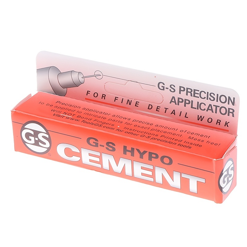 G-S Hypo-cement, Precision Applicator Tip, Glue for Jewelry Making, 1/3  Ounce, 9ml, Clear Drying, Craft Glue, Detail Work, Hypo Cement 