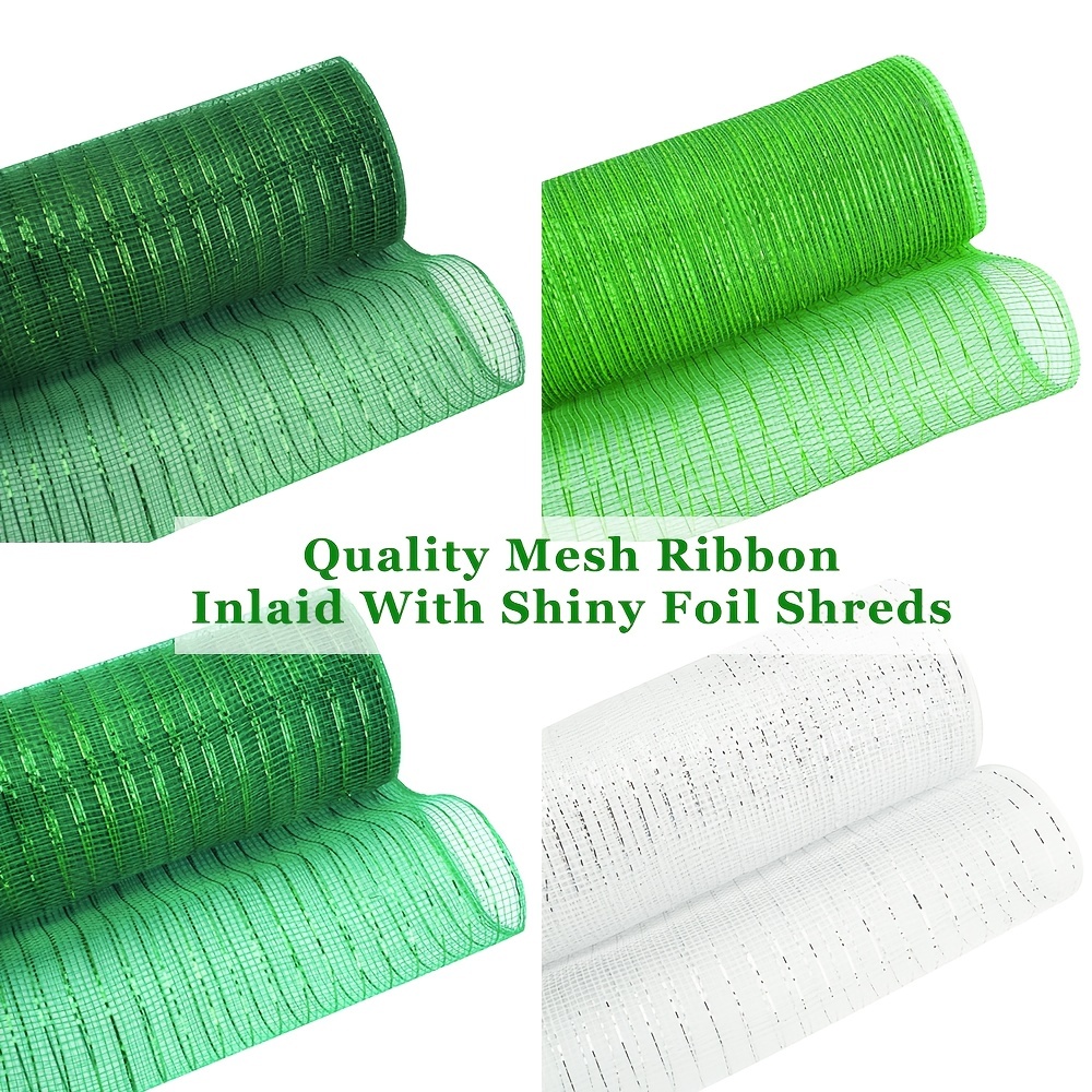  4 Rolls Mesh Ribbon, Metallic Foil Mesh Ribbon