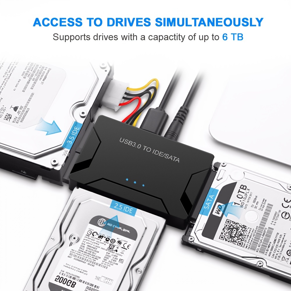 Cable SATA a USB 3,0/2,0 de hasta 6 Gbps para disco duro externo