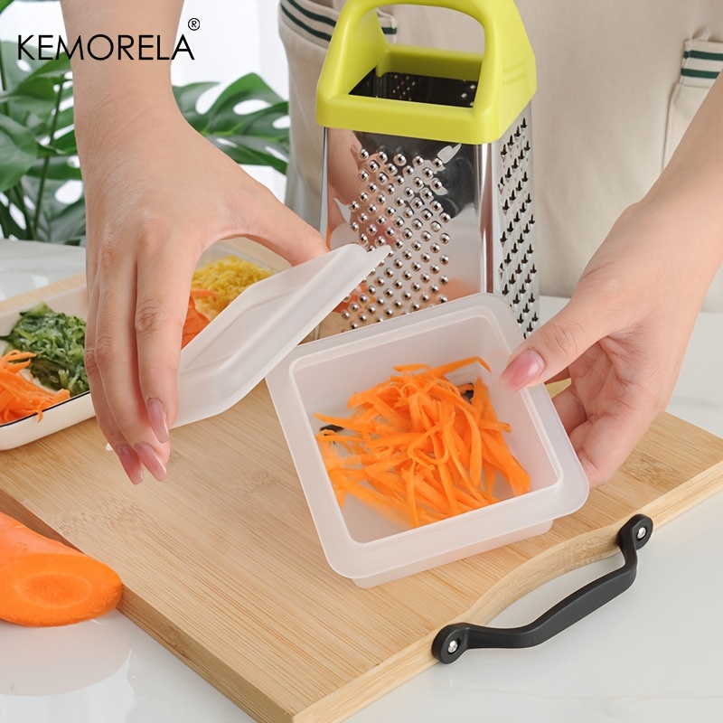 1pc, Box Grater, Stainless Steel Box Grater, Cheese Grater, Potato Slicer,  Household Cheese Grater, Food Shredder, Vegetable Grater, Ginger Grinder,  Kitchen Tools