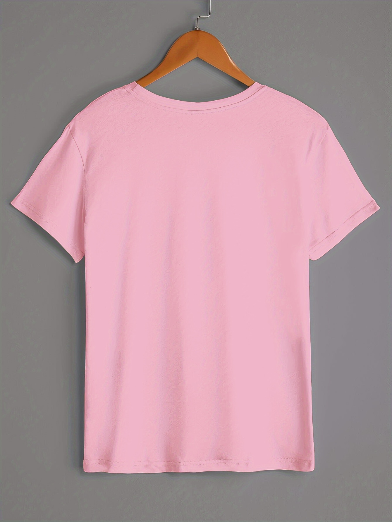 Solid Color Crew Neck T-shirt, Casual Short Sleeve T-shirt For Spring & Summer, Women's Clothing
