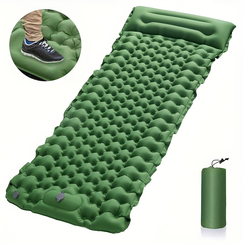 

Outdoor Camping Sleeping Pad Inflatable Mattress With Pillows Ultralight Air Mat Built-in Inflator Pump Travel Hiking