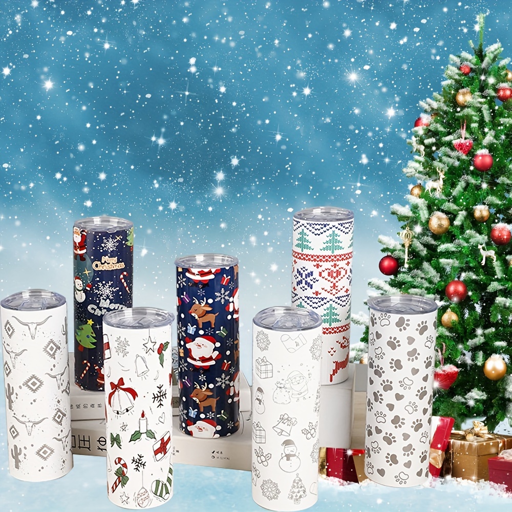 Christmas Pattern Water Bottle Portable Creative Car Tumbler - Temu