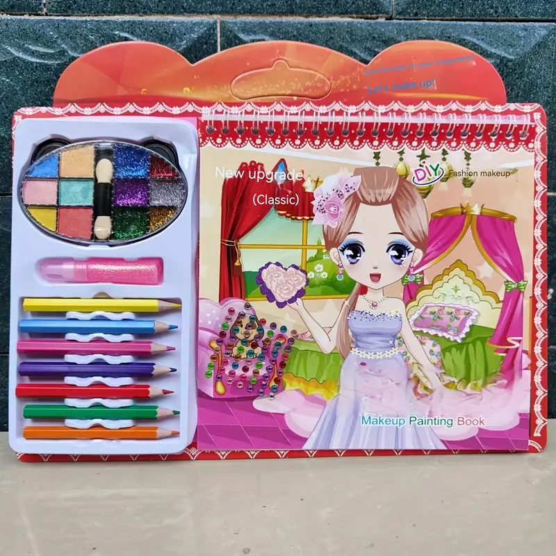 Puzzle Diy Fashion Princess Coloring Set Toy Makeup Book - Temu