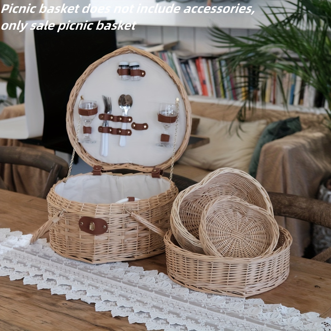 4 cestas de pan de mimbre de 12 pulgadas, cesta tejida para servir, cesta  de mesa para servir alimentos para restaurante, panadería, fiesta familiar