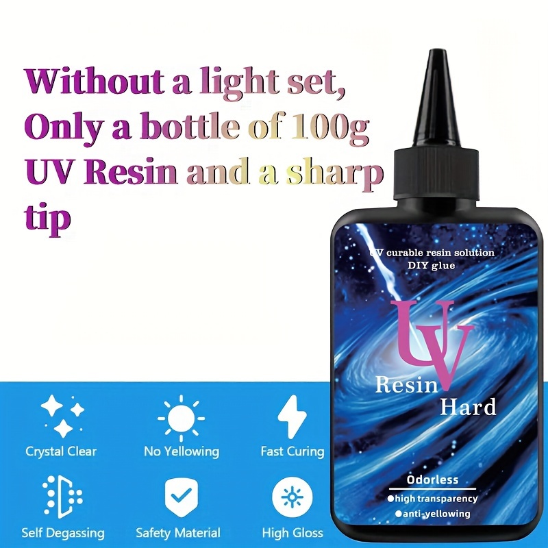 UV Resin - Crystal Clear Hard Type Glue Ultraviolet Curing Resin for DIY Jewelry