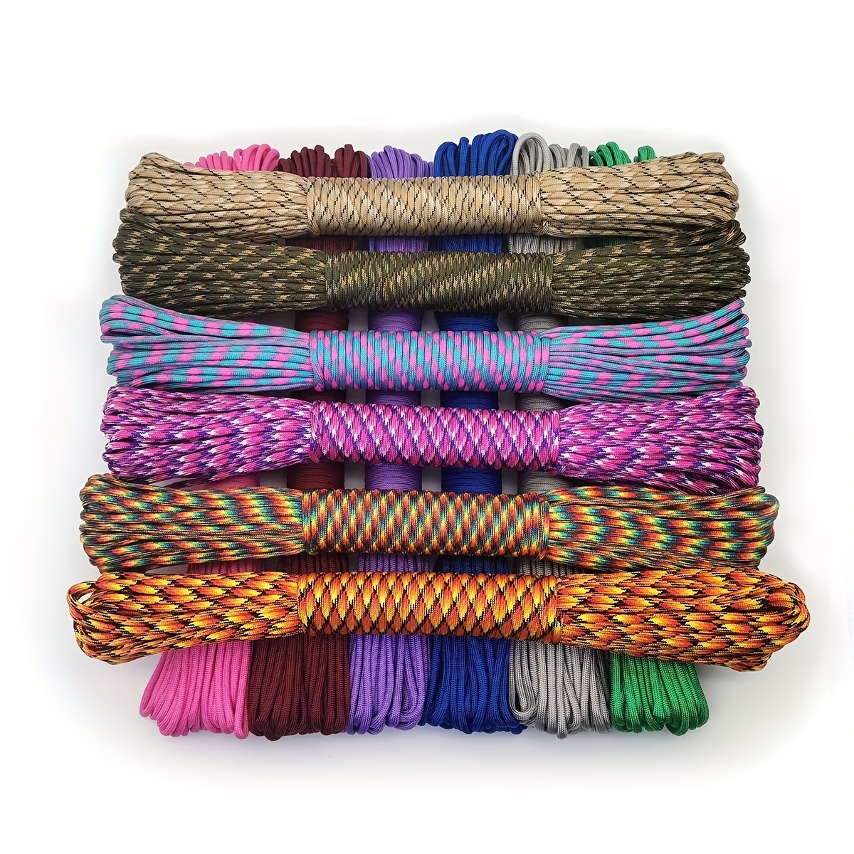 550 Paracord Parachute Cord 7 Strand Core 100ft Multicolor Outdoor Survival  Rope 