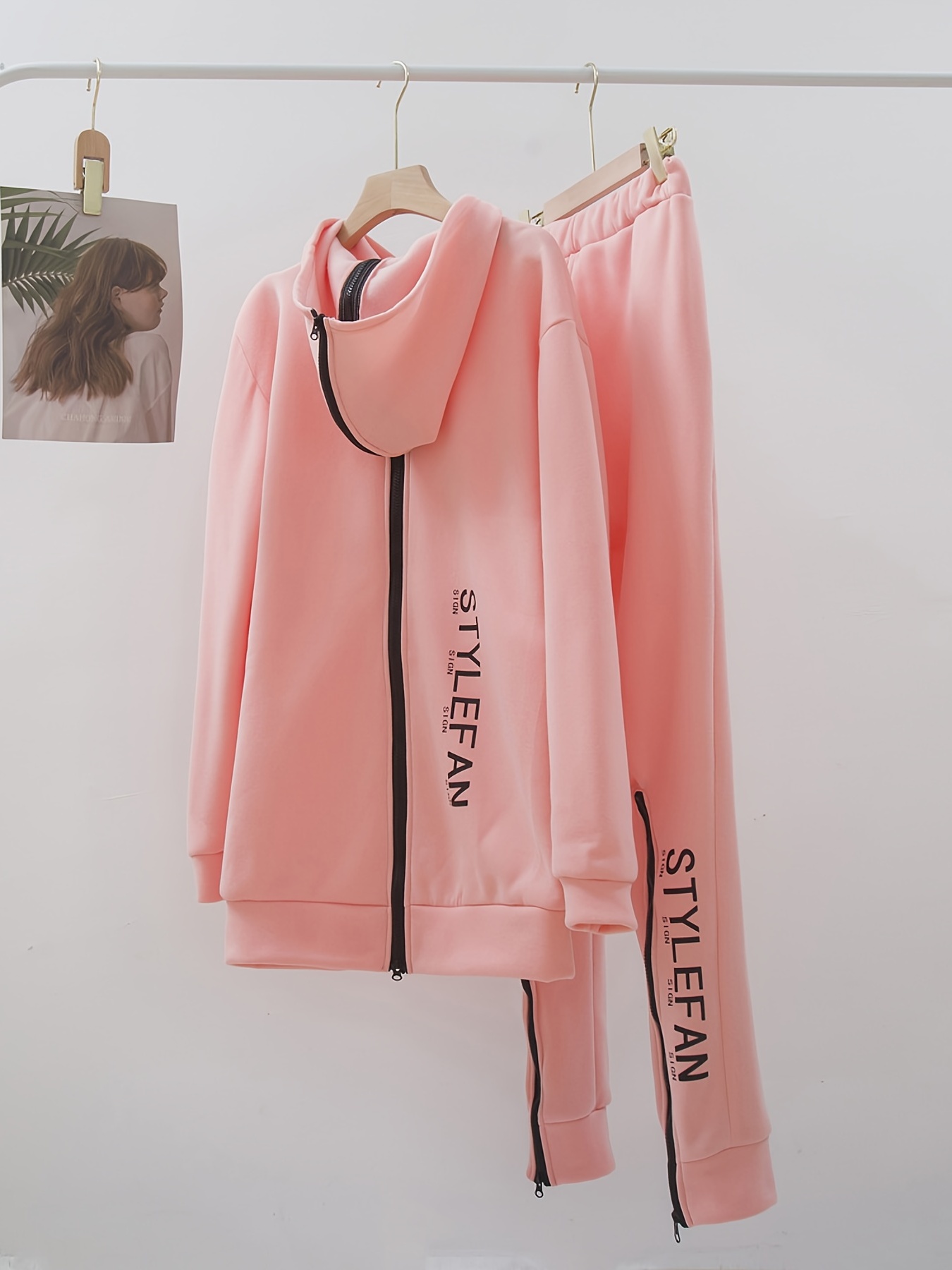 Styli Longline Oversized Hoodie with Kangaroo Pocket For Women (Pink, XL)