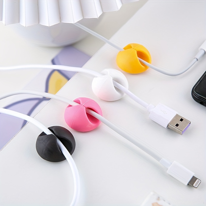 10pcs Desktop Cable Manager Cord Organizer Wire Holder Adhesive Cord