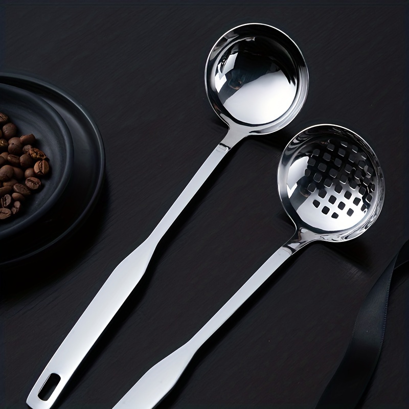 Stainless Steel Ladle Spoon, Handle Ladle With Pouring Rim, For Kitchen  Cooking Soup Sauce, - Temu