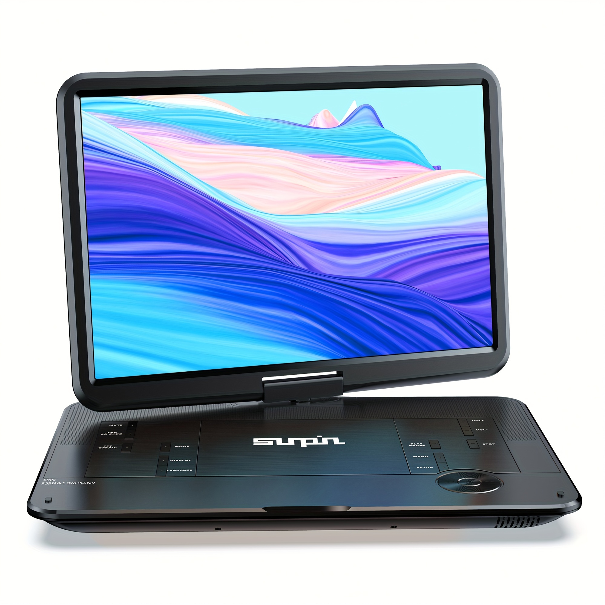 BOIFUN Portable DVD Player with 15.6 Large HD Screen, 6 Hours Rechargeable  Battery, Support USB/SD Card/Sync TV and Multiple Disc Formats,Car Dvd