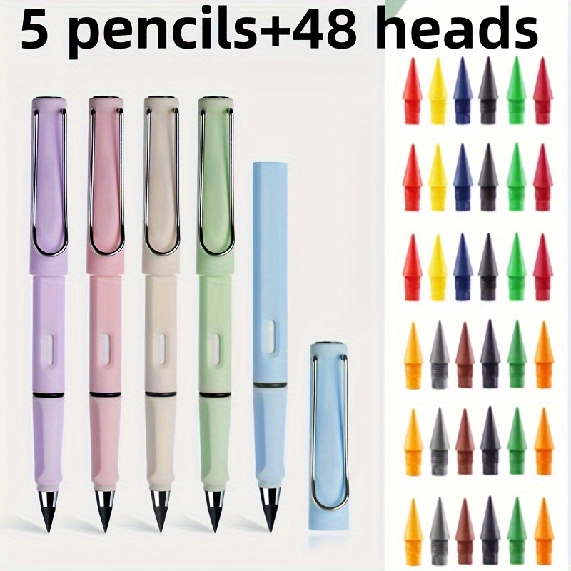 Colored Pencils Hb Pencil Inkless Metal Pen Perfect Drawing - Temu