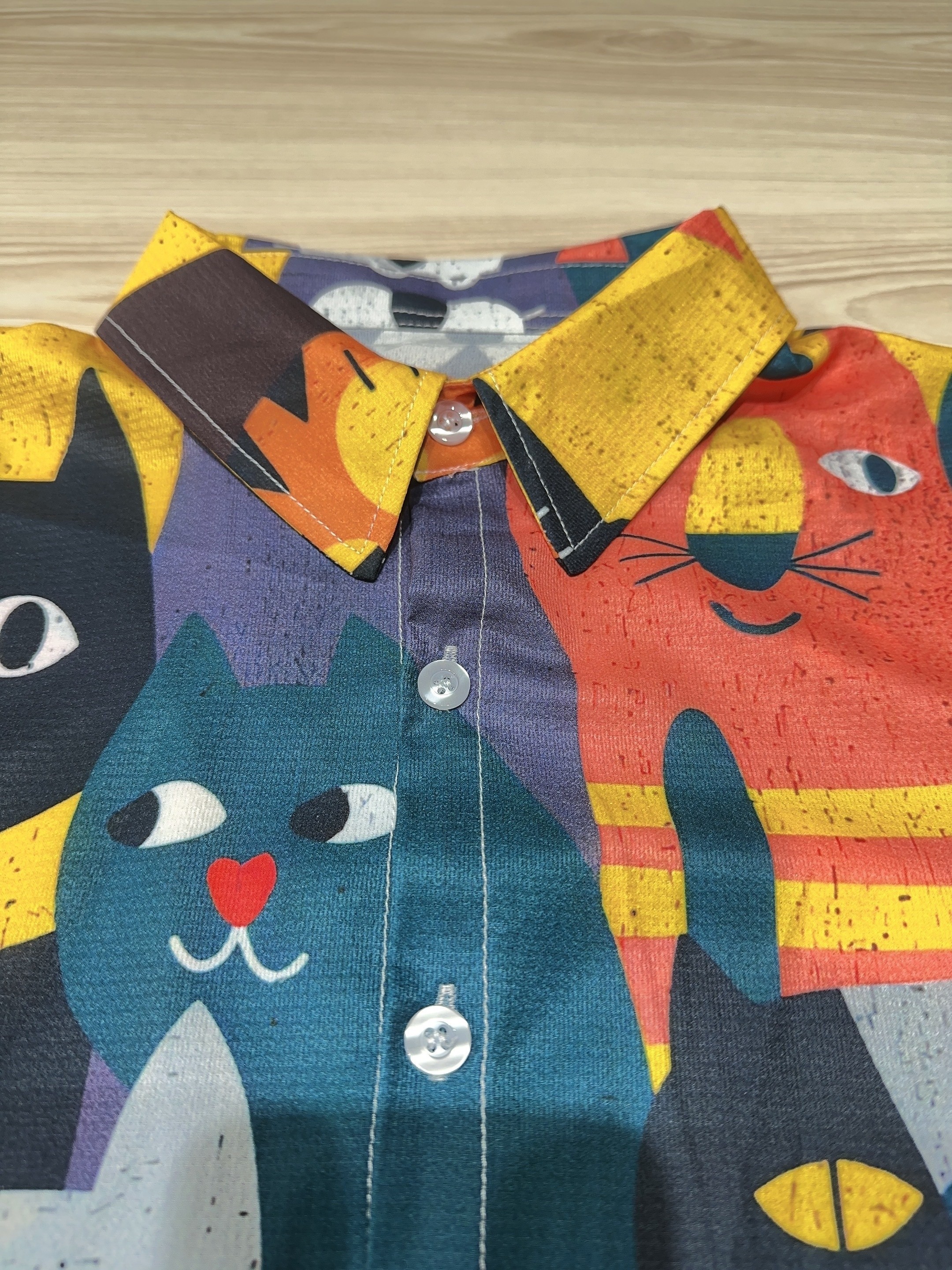 Cat print clearance dress shirt