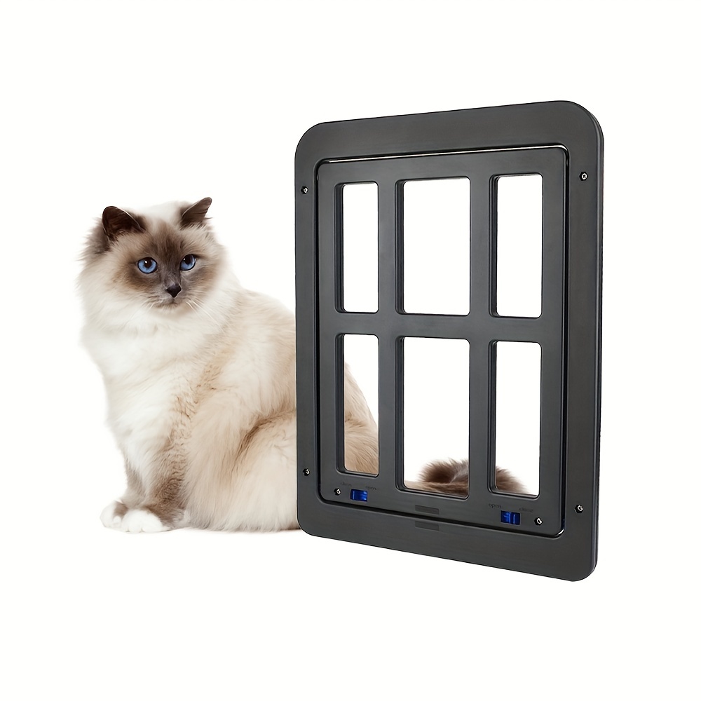 Puertas para con bloqueo vías Puerta de ventana con cierre automático Puerta  con solapa para mascotas para interiores y exteriores Salvador Puerta con  solapa para gatos