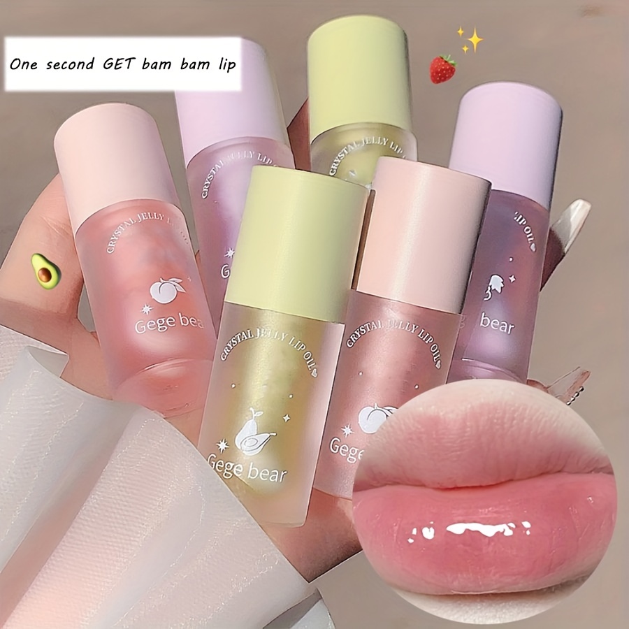 Peach Flavor Crystal Jelly Lip Oil Moisturizing And Fading Lip Lines