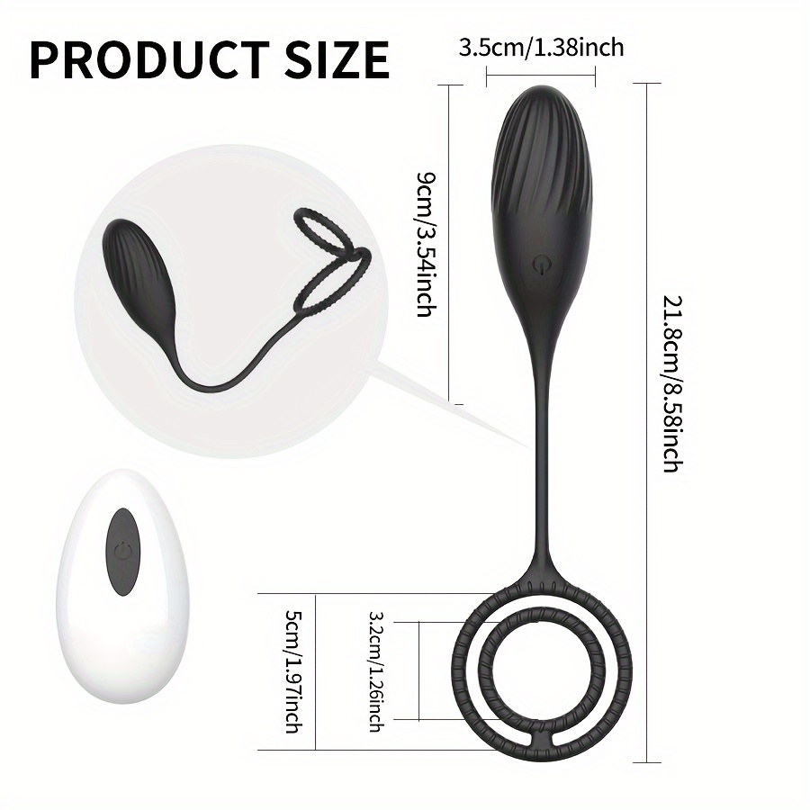 1pc   vibrator with   ring male   toys 3 in 1 prostate massager with double   rings 12 vibration modes wireless remote control   adult toy vibrator suitable for men women and couples waterproof and rechargeable details 1