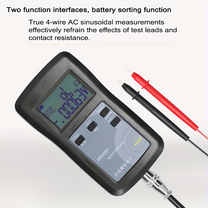 Test de résistance interne de batterie au lithium Yr1030 pratique Testeur  de tension de batterie de haute précision w / écran LCD à matrice de points