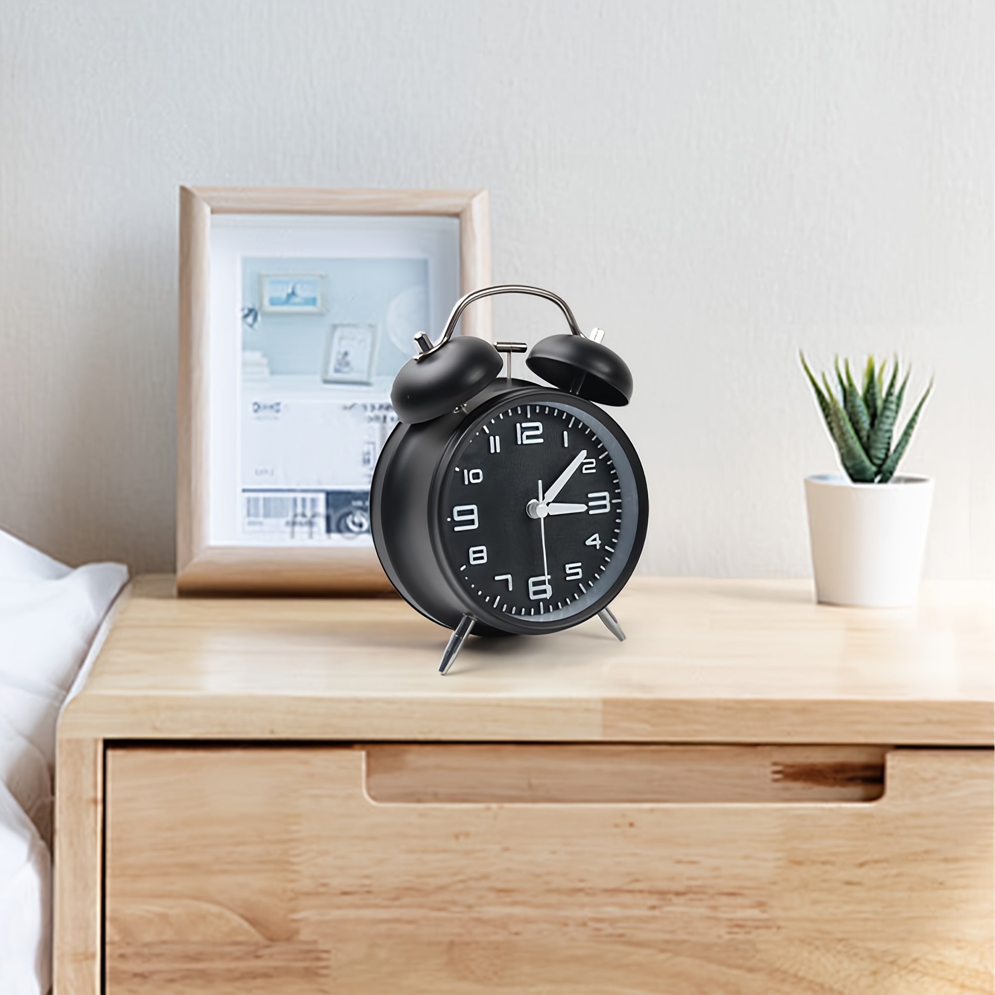 MOSITO - Reloj despertador digital de madera con función de carga  inalámbrica, luz atenuable de 0 a 100, opción de dos alarmas a horas  distintas para