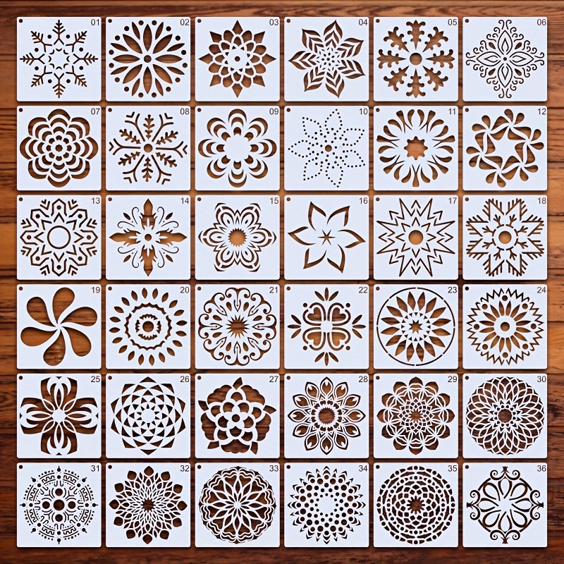 Mandala Silk Screen Stencils wood Grain Reusable Self - Temu
