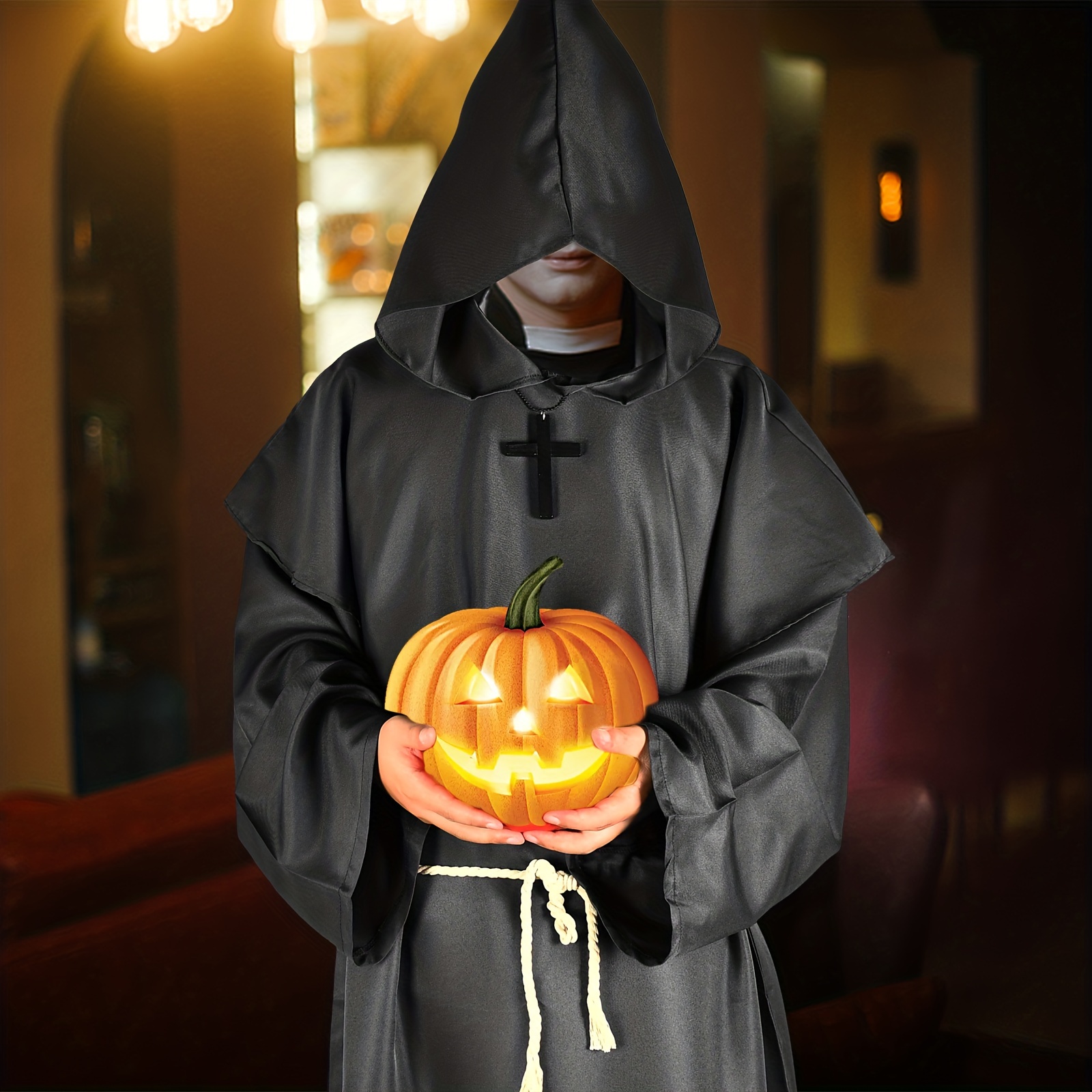 Halloween Monk Costume Pastor Robe Medieval Renaissance Robe