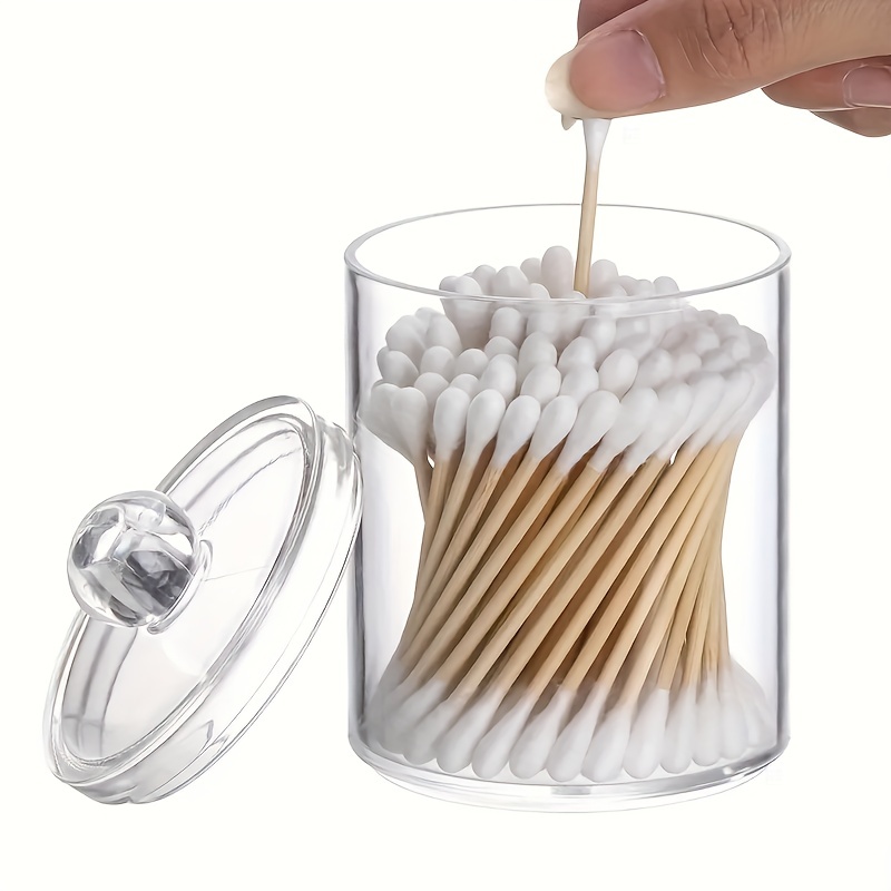 Porta Qtips, Dispenser per tamponi separati con 3 griglie, con coperchio  trasparente, Porta cotton fioc Scatola portaoggetti Organizzatore da bagno  per tamponi, tamponi, palline, Bianco