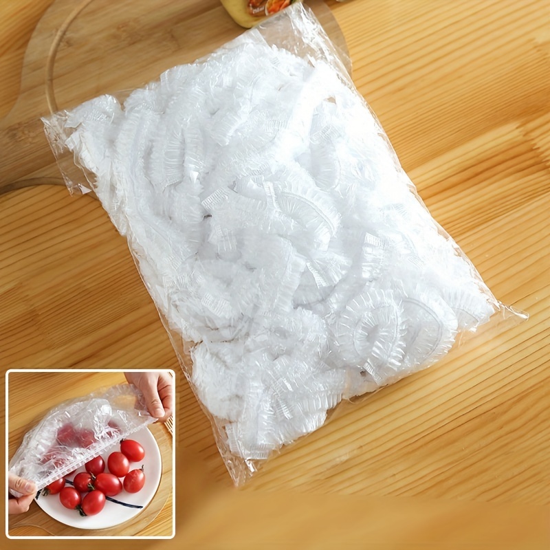 100pcs Clear Disposable Food Plastic Wrap