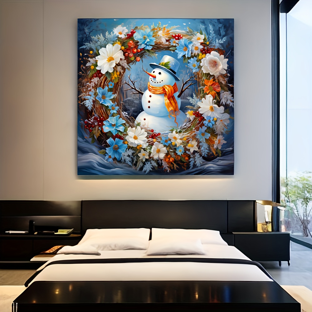 Snowman Diamond Painting Kit, Winter Diamond Art Kit for Adult 5D Christmas  Dots