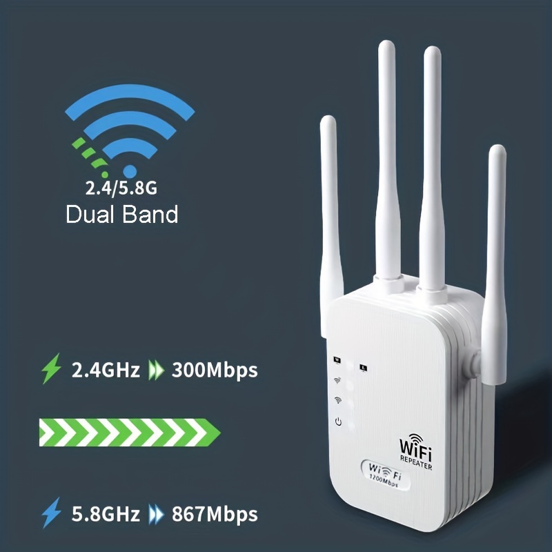 WiFi Extender Signal Booster Up to 5000sq.ft and 45 Devices, WiFi Range  Extender, Wireless Internet Repeater, Long Range Amplifier with Ethernet  Port