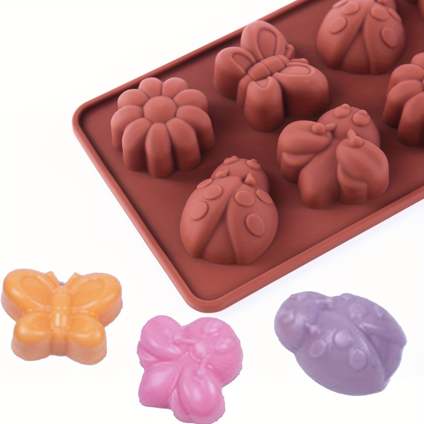 Bee Beetle Flower Silicone Chocolate Mold Baking Supplies - Temu