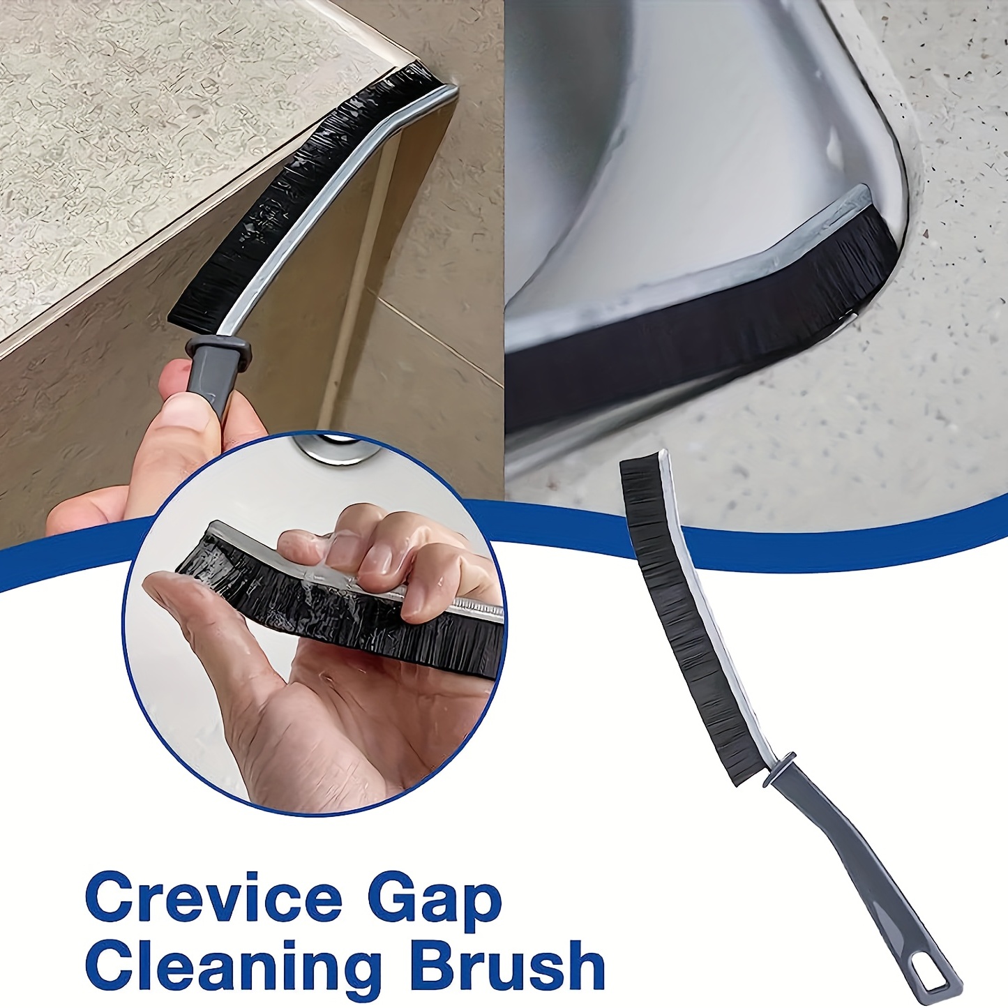 Crevice Cleaning Brushes (Hard to Reach Cleaning Brush) Hard-Bristled Gap  Cleaning Brush,All-Around Cleaning Tool,Kitchens Bathroom Door Window Track