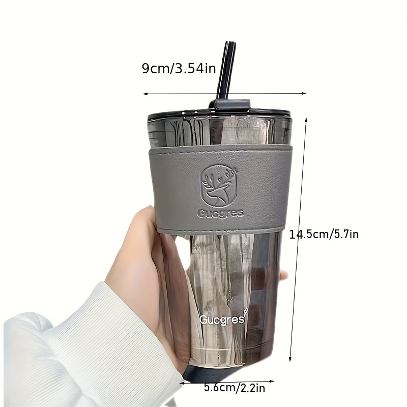 Portable Drinking Glasses Cup With Lids And Straws Cute - Temu