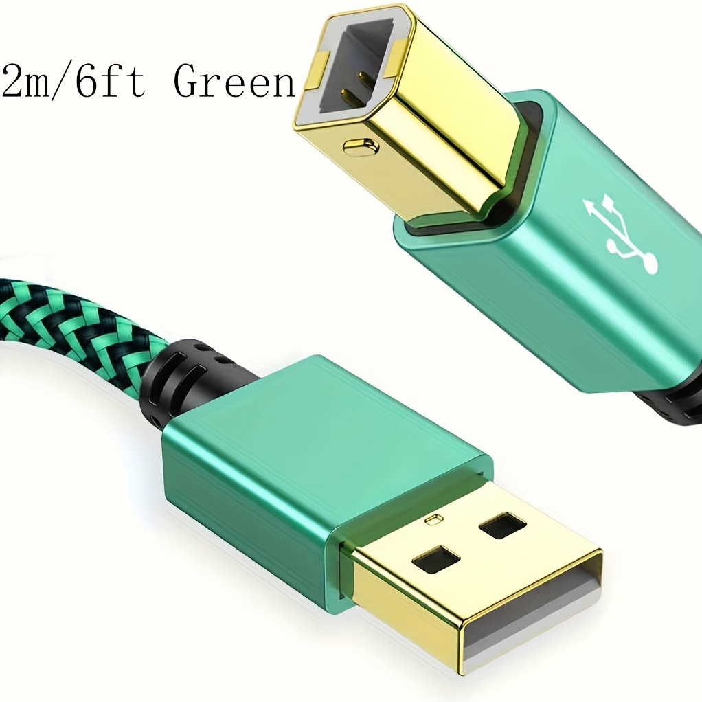 Câble d'imprimante tressé USB C vers USB B 2.0, pour imprimante IL, Epson,  HP, Samsung