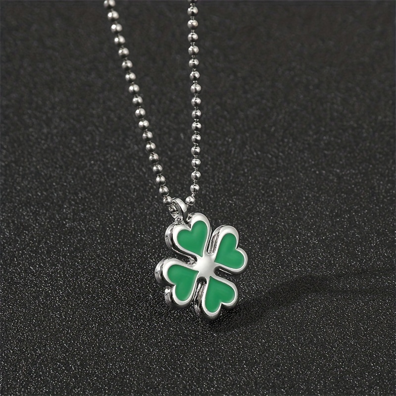 New Design Heart Four-leaf Clover Magnetic Pendant Necklace for Women Girls  Fashion Zircon Titanium Steel Christmas Gift Jewelry