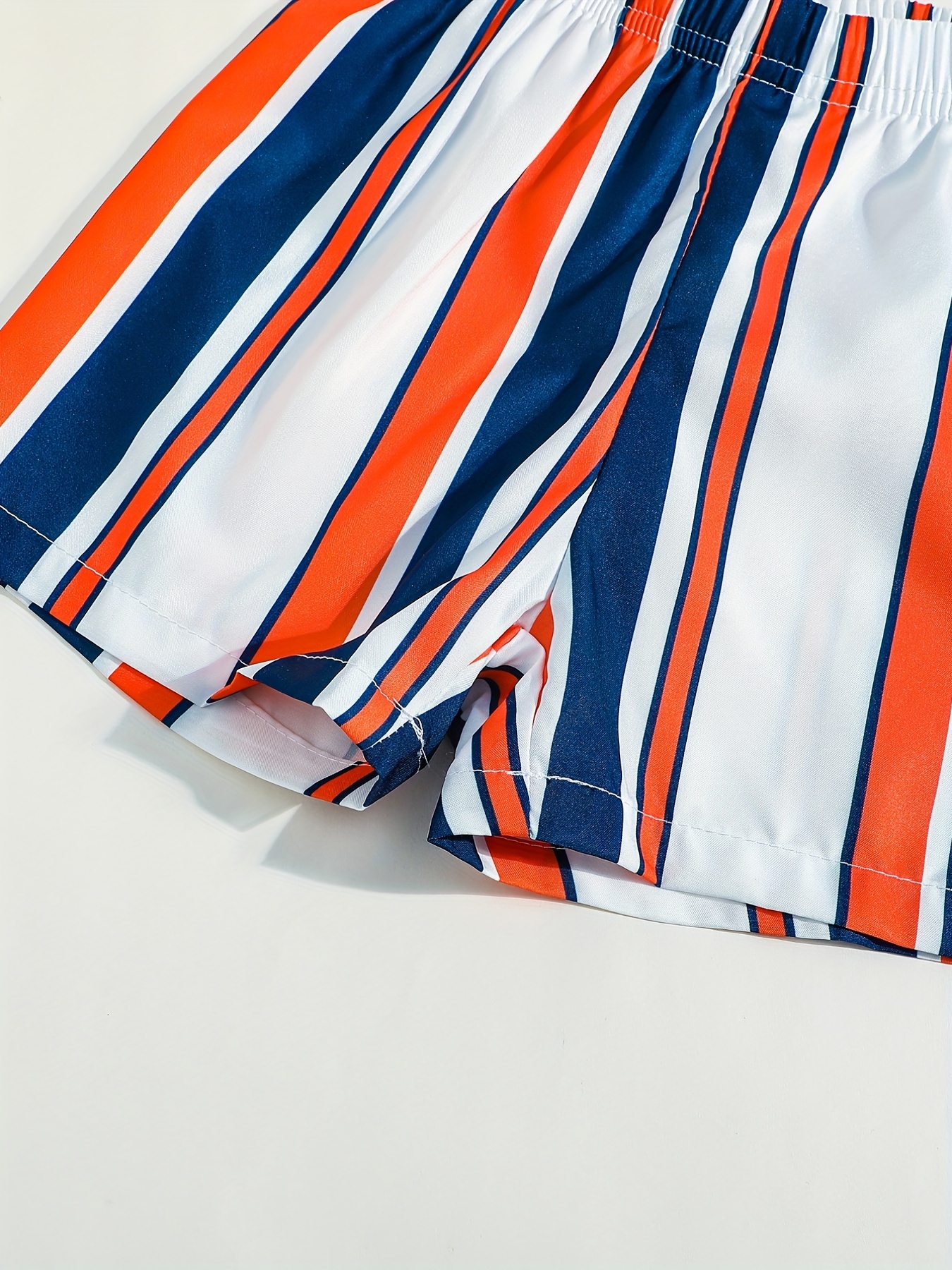 2pcs Infant Boys Striped Shirt & Shorts Set for Summer