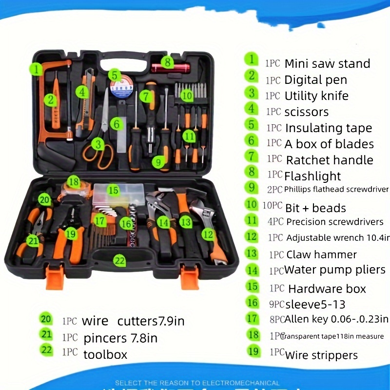 Kit de herramientas para electricista, 17 piezas
