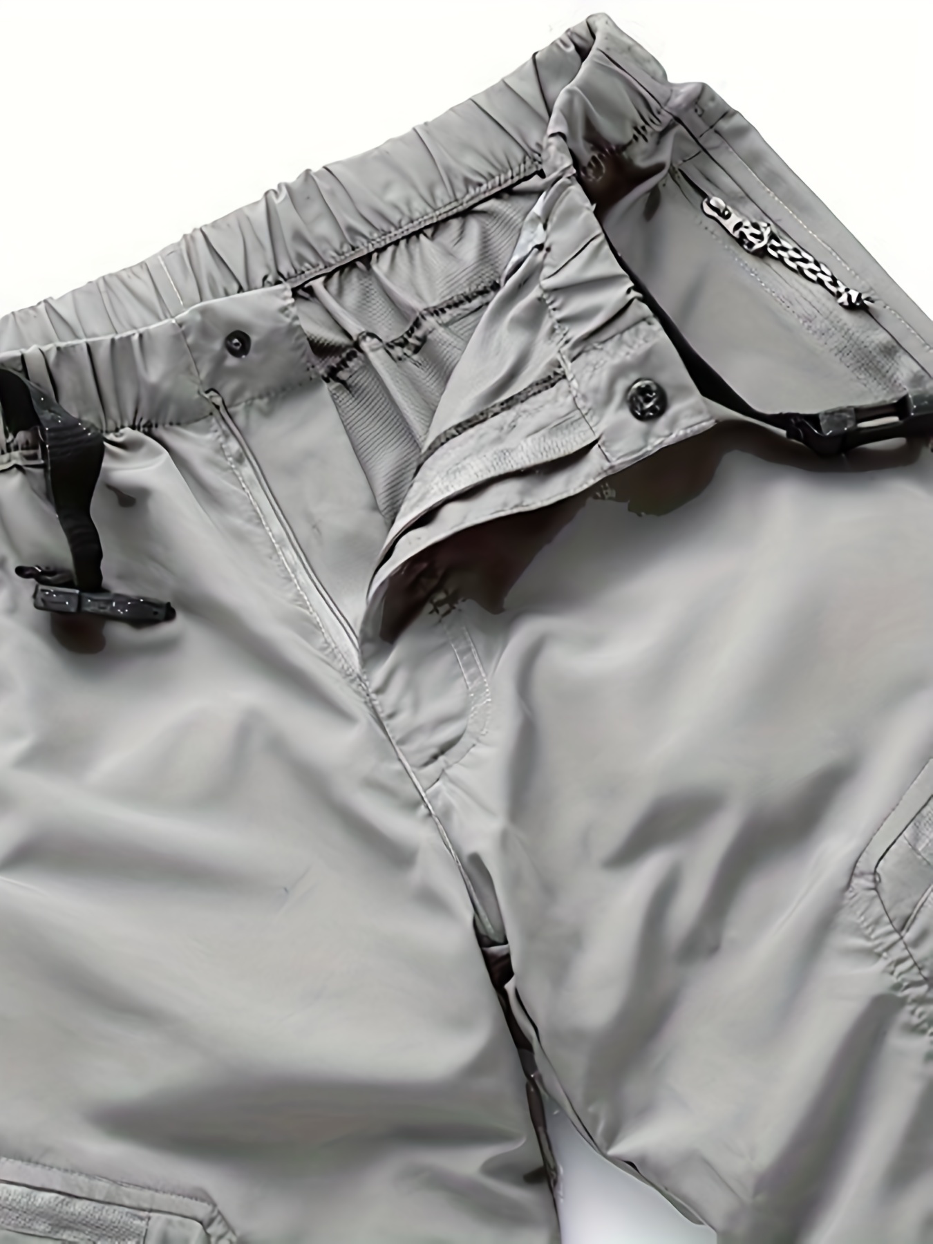 Mier Men's Convertible Hiking Pants Zip Off Quick Dry Cargo Pants, Rock Grey / 36
