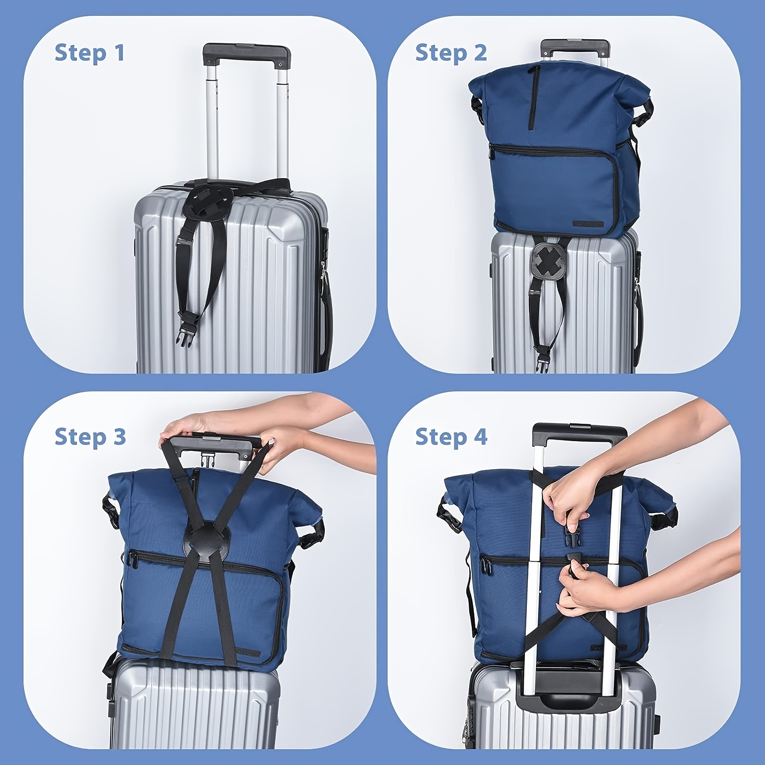  4 Pack Luggage Straps, Adjustable Suitcase Belts