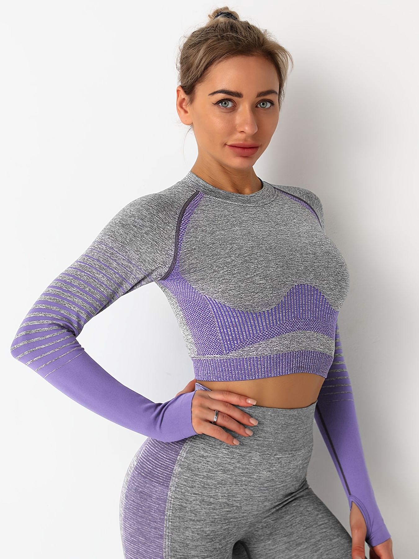 Comfortable Striped Knitted Gym Top Women Quick Drying - Temu