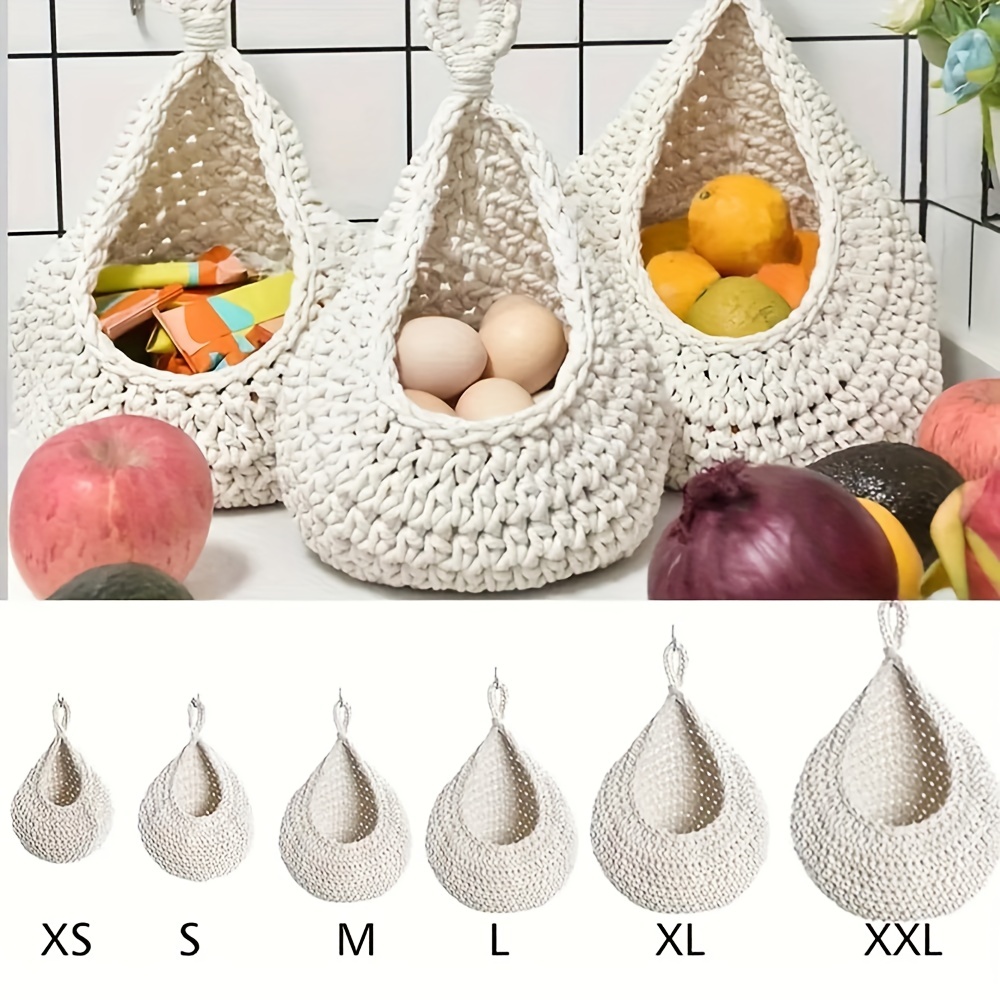 Boho Teardrop Hanging Basket for Kitchen Storage