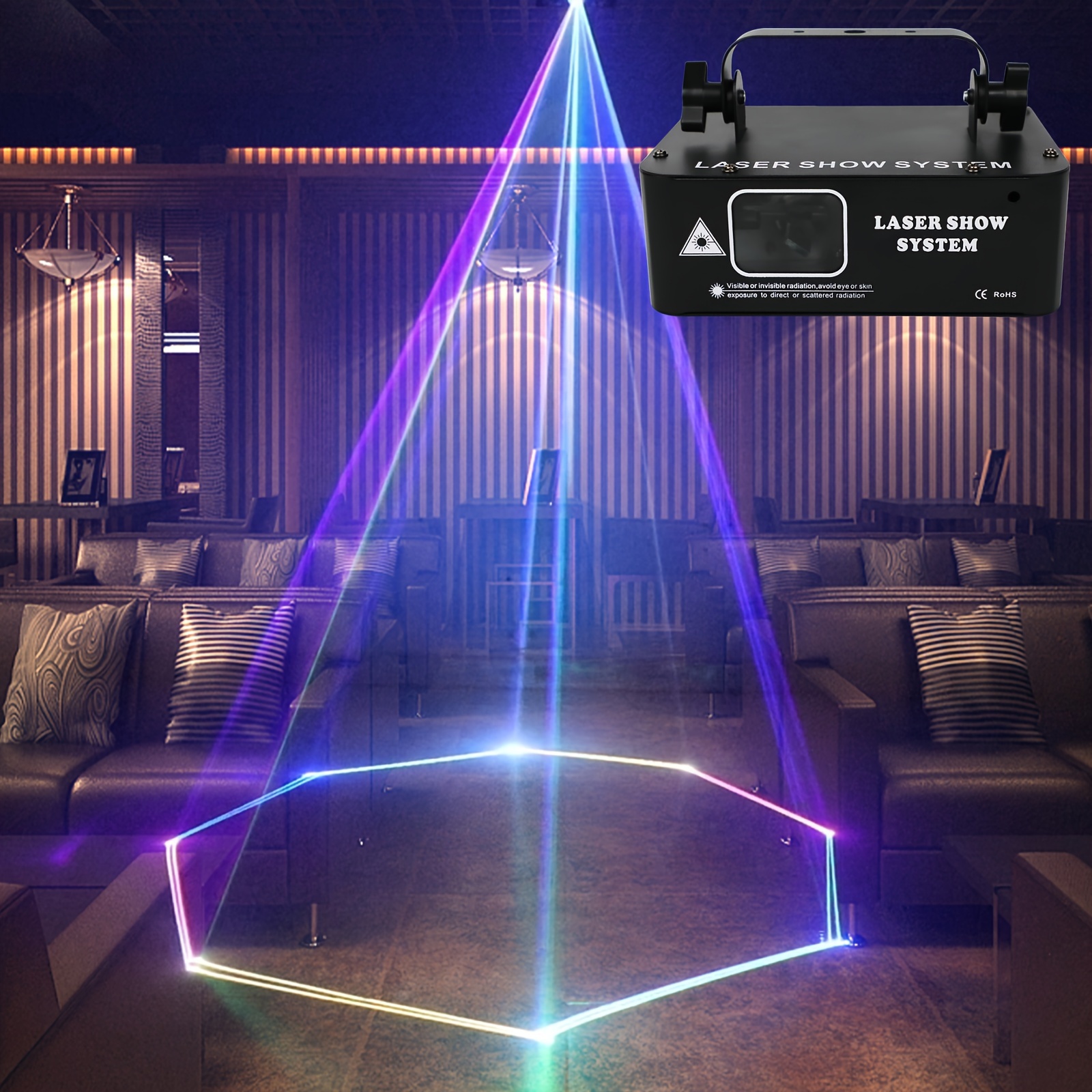 Lampe rotative polychrome LED, stroboscopique multi-cristal lumière de scène  pour Disco, fête d'anniversaire, Club