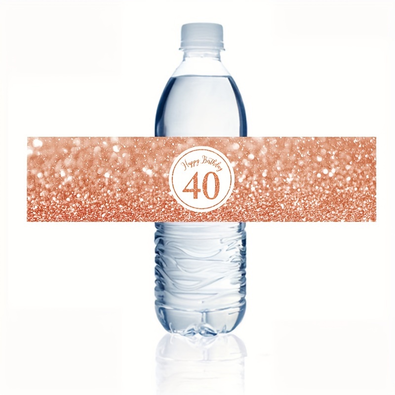 

10pcs, Rose Golden Happy Birthday 30 Years Old, 40 Years Old, 50 Years Old Mineral Water Bottle Sticker Birthday Party Gift Sealing Sticker Birthday Party Decor Supplies