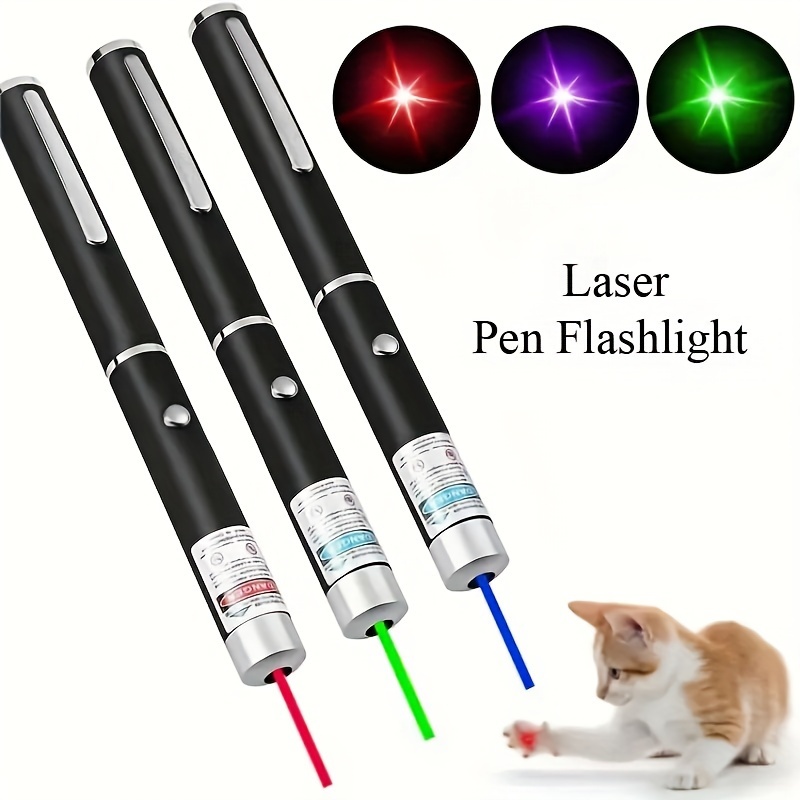 Una Penna Laser Con Tre Diverse Colori: Rosso, Verde, Viola. Gamma