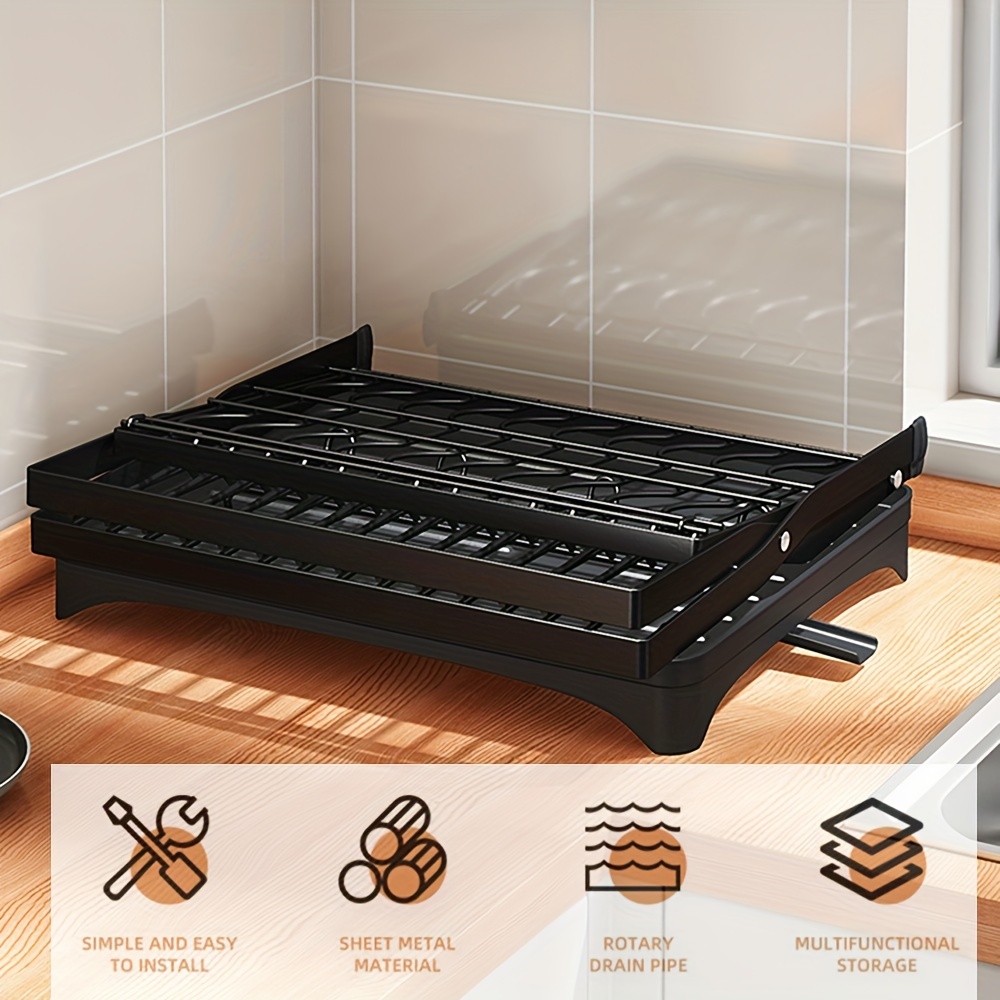 1pc dish drying rack dish rack kitchen counter tier dish Temu